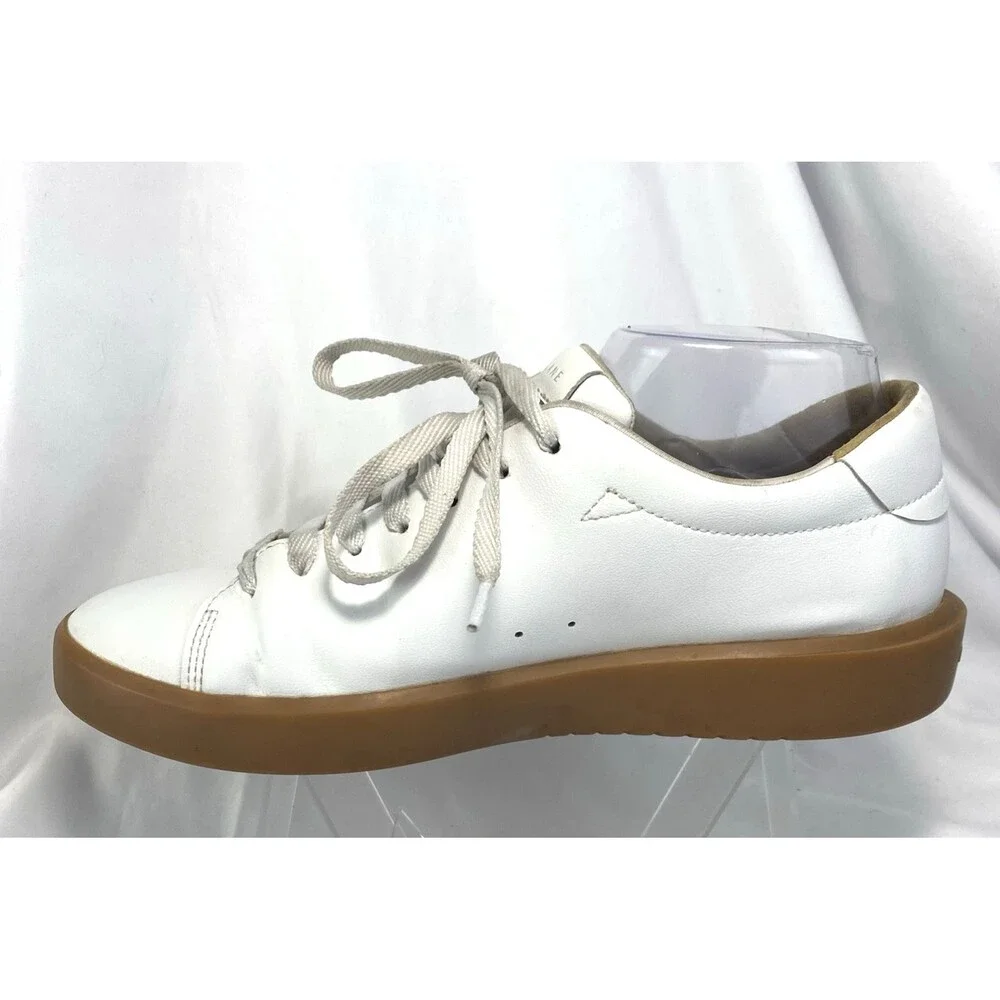 Everlane Releather White Gum Sole Sneaker Heel Toe 25.5 cm M 7 W 8-8.5? FLAW